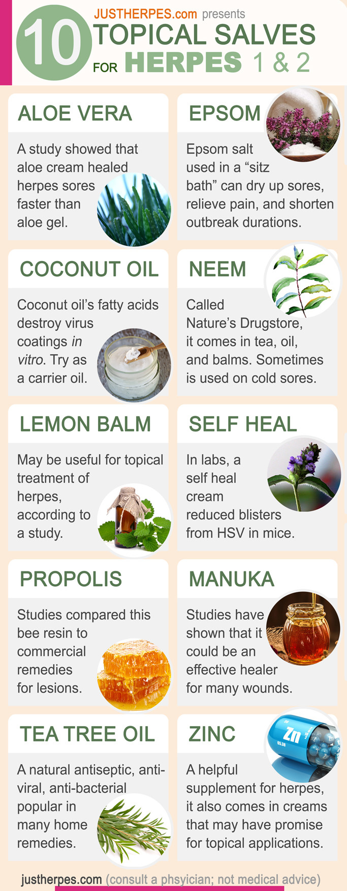 10 Herpes Topical Treatments and Salves Infographic